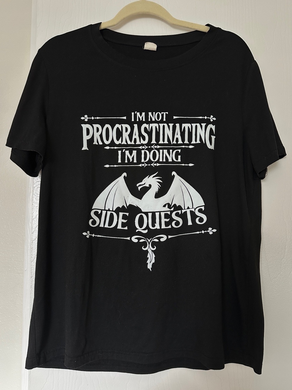 Men's Black Graphic Tee - "I'm Not Procrastinating"
